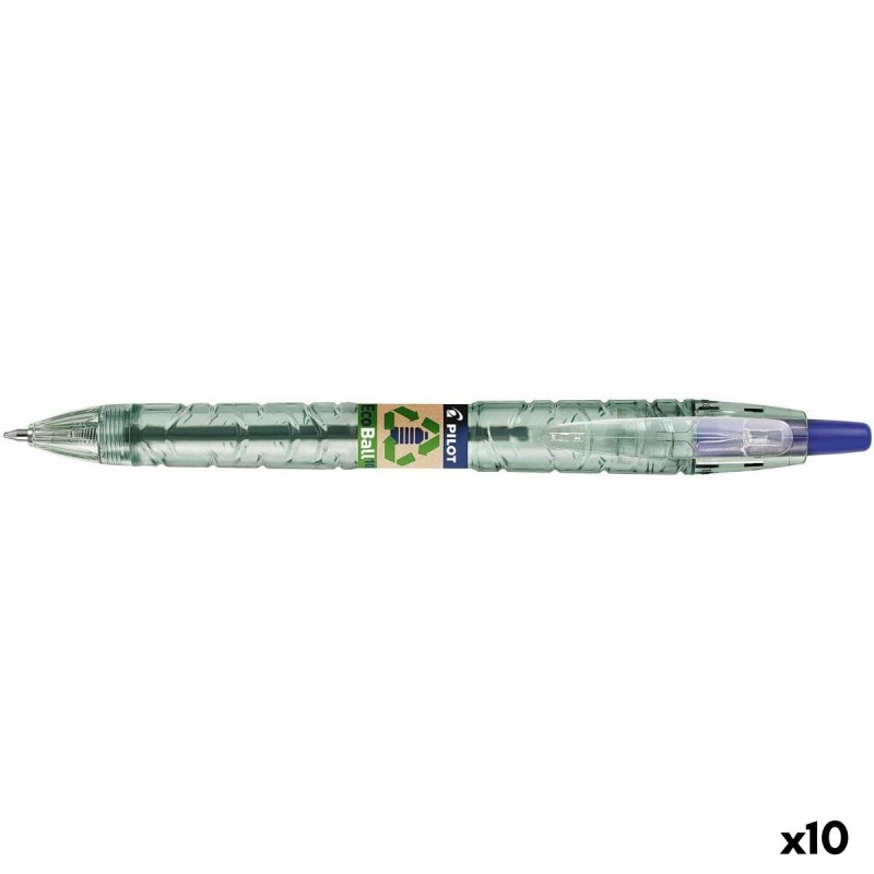 Crayon Pilot Ecoball Plastique recyclé Bleu 1 mm (10 Unités)