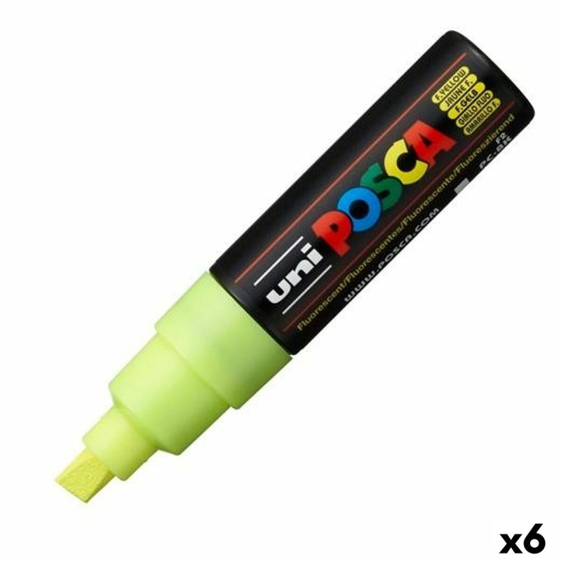 Marqueur POSCA PC-8K Fluor Jaune (6 Unités)