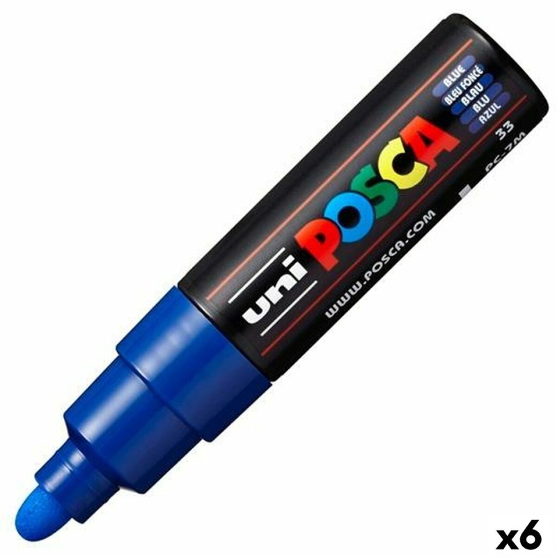 Marqueur POSCA PC-7M Bleu (6 Unités)