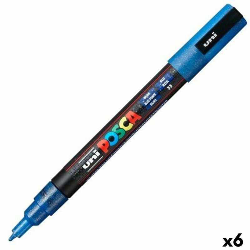 Marqueur POSCA PC-3ML Bleu (6 Unités)