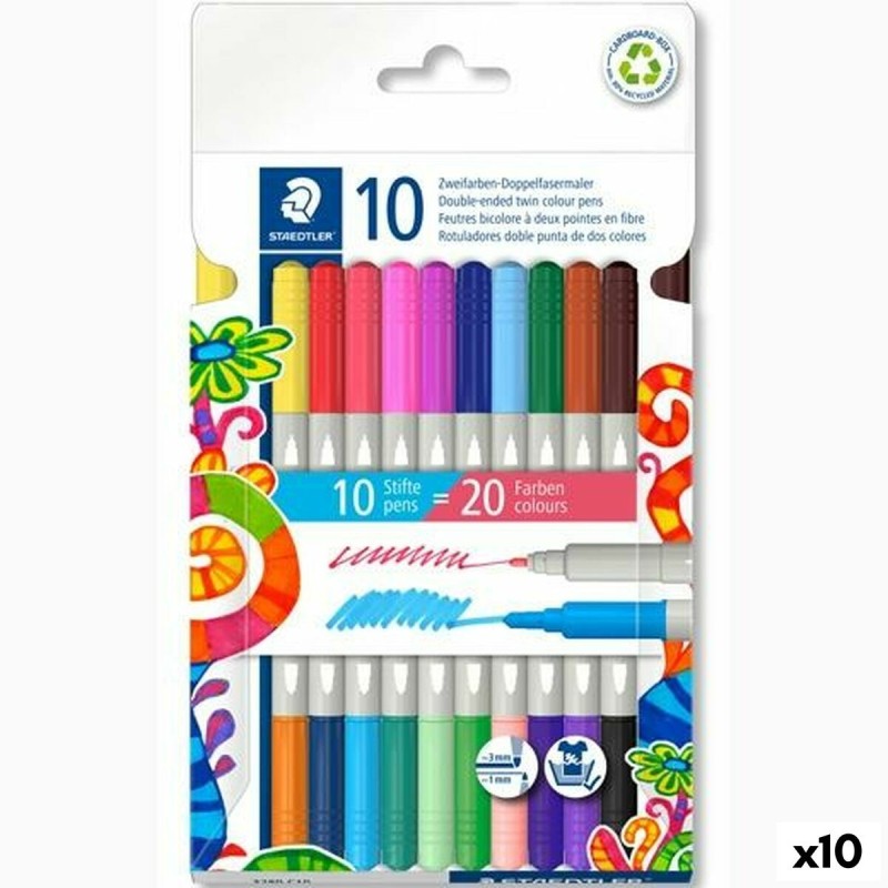 Ensemble de Marqueurs Staedtler Noris 3280 Multicouleur (10 Unités)