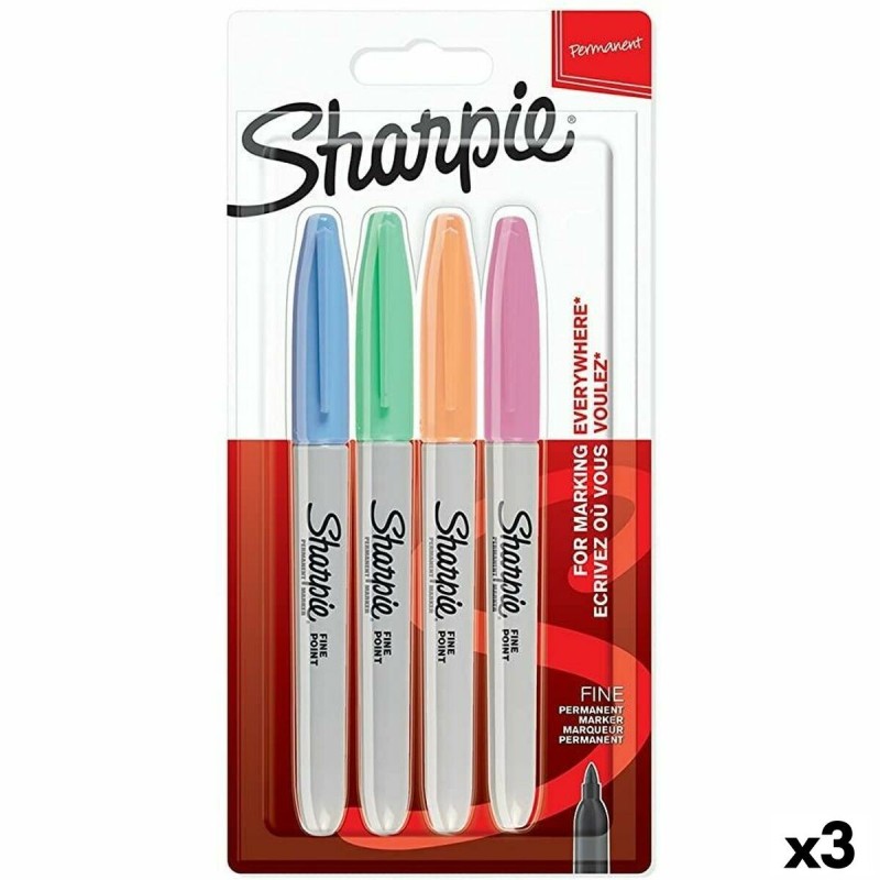 Ensemble de Marqueurs Sharpie 4 Pièces Multicouleur (3 Unités)