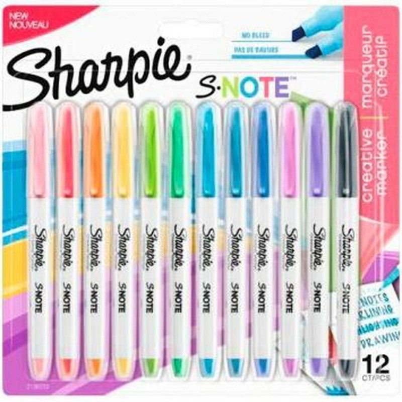 Ensemble de Marqueurs Sharpie S-Note Multicouleur 12 Pièces 1-3 mm (12 Unités)