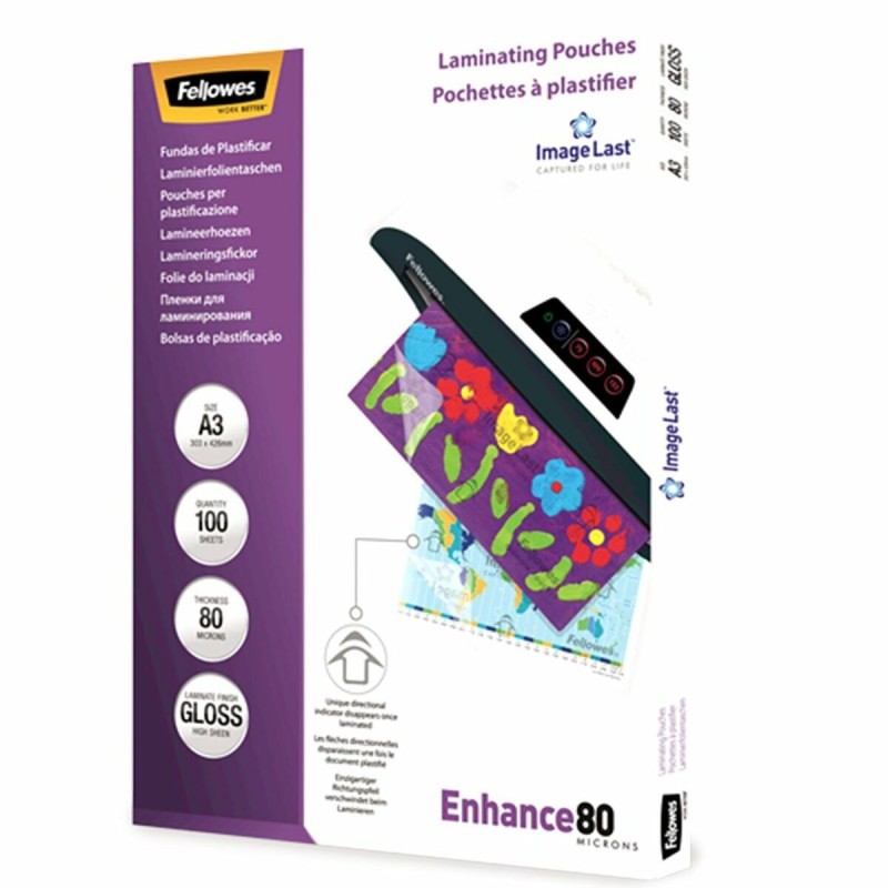 Pochettes à plastifier Fellowes 100 Pièces Transparent A3 (5 Unités)