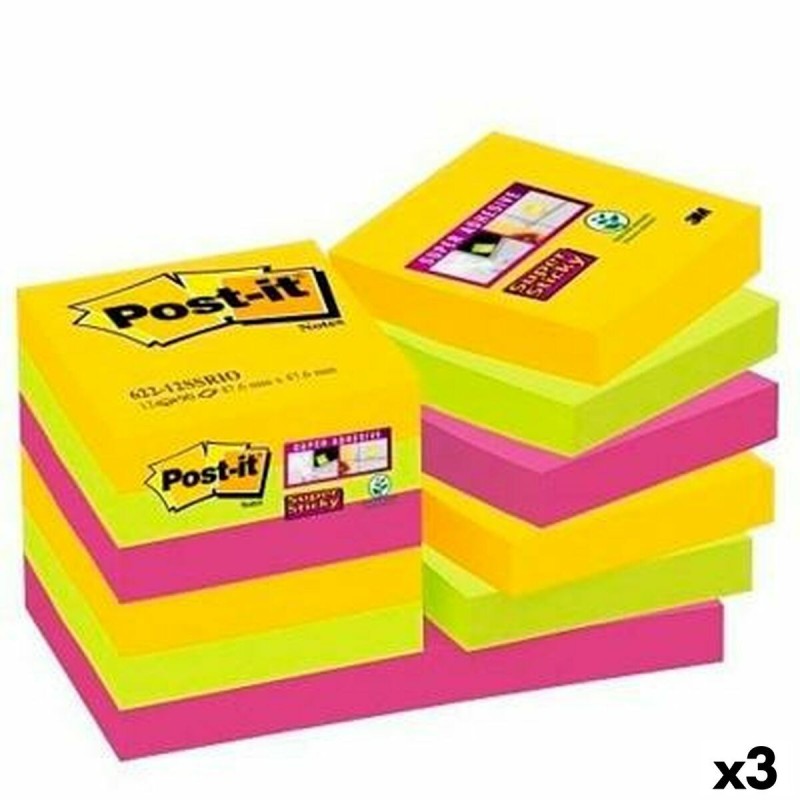 Ensemble de Notes Adhésives Post-it Super Sticky Multicouleur 47