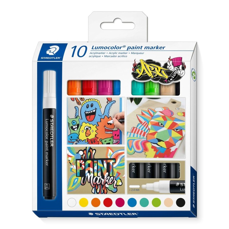 Ensemble de Marqueurs Staedtler Lumocolor 349 10 Pièces Multicouleur