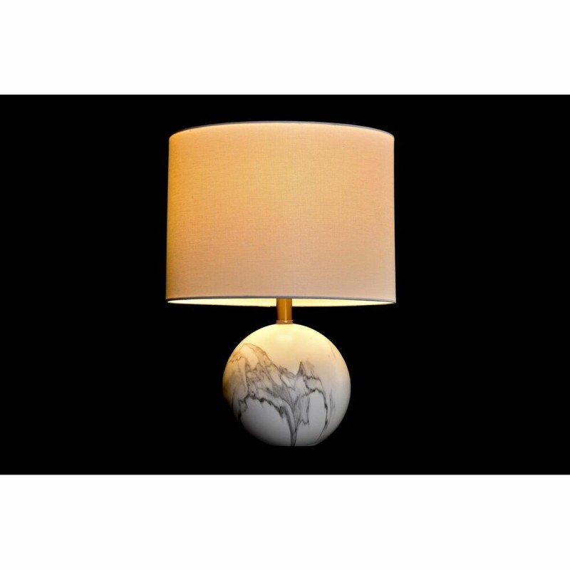 Lampe de bureau DKD Home Decor Blanc Doré Métal 50 W 220 V 36 x 36 x 52 cm