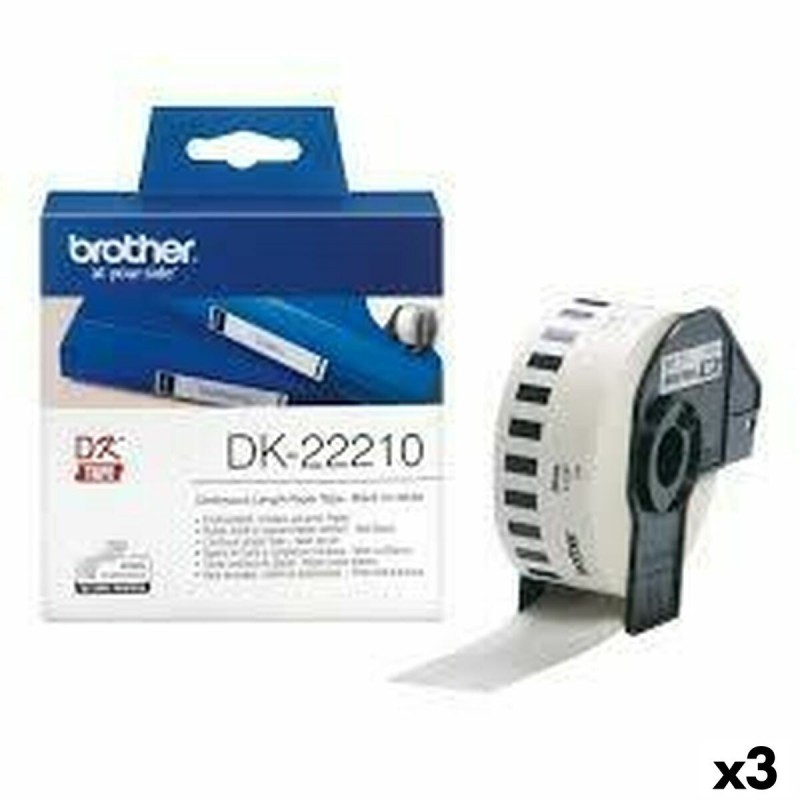 Papier Continu pour Imprimantes Brother DK-22210 Blanc 29 mm x 30