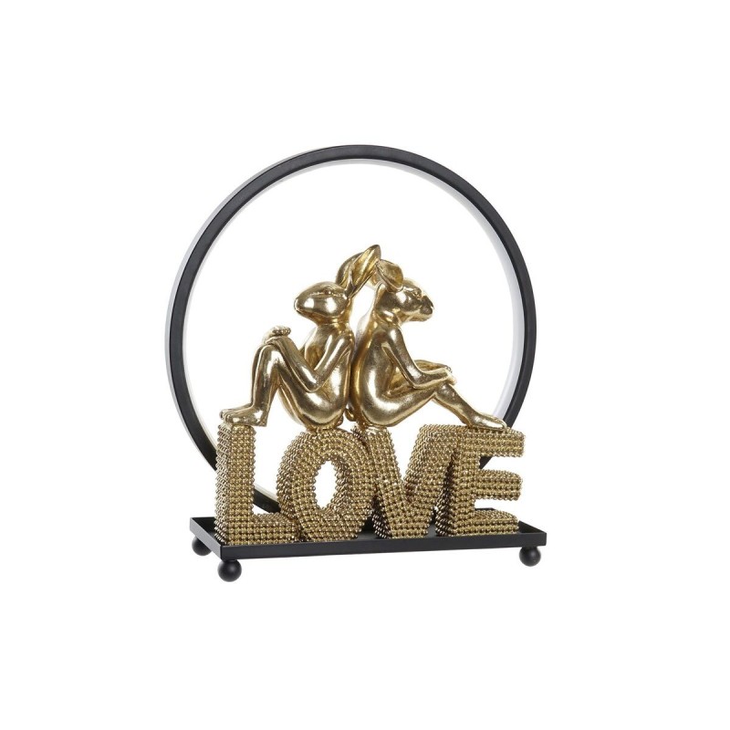 Décoration lumineuse DKD Home Decor Love Lapin Résine (30 x 11 x 31