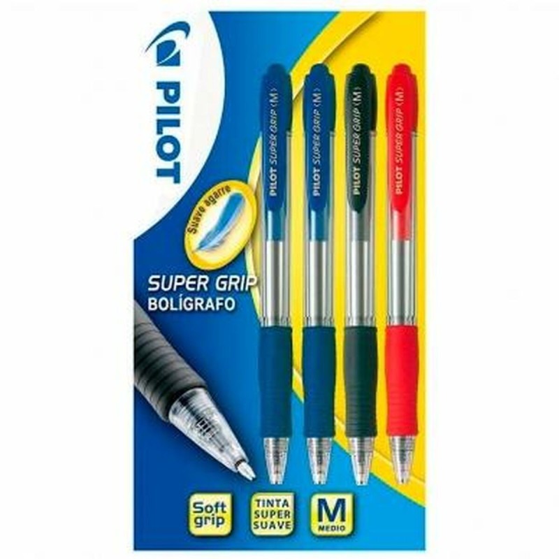 Ensemble de Stylos Pilot SUPERGRIP Multicouleur (4 Pièces)