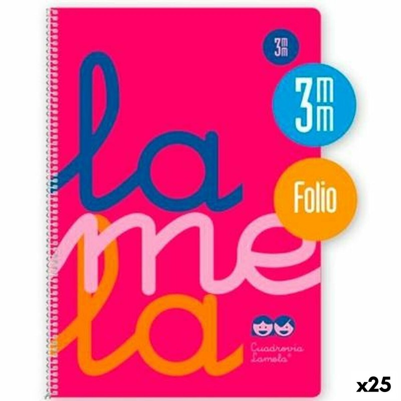 Cahier Lamela Cuadrovía Rose Fluorescent Din A4 80 Volets 21