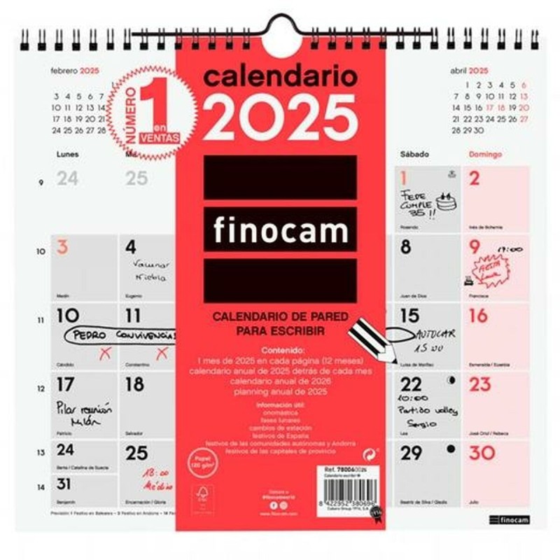 calendrier mural Finocam Papier 2025 26