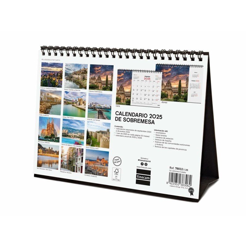 Calendrier de bureau Finocam CIUDADES CON ENCANTO Multicouleur Papier 21 x 15 cm 2025