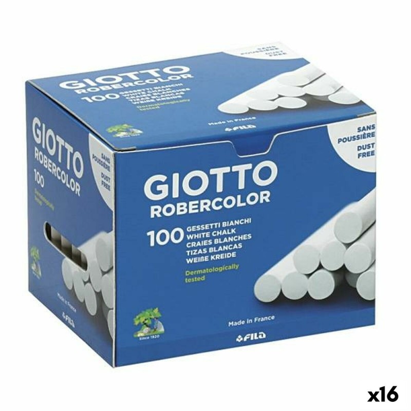 Craies Giotto Robercolor Blanc 16 Unités 100 Pièces