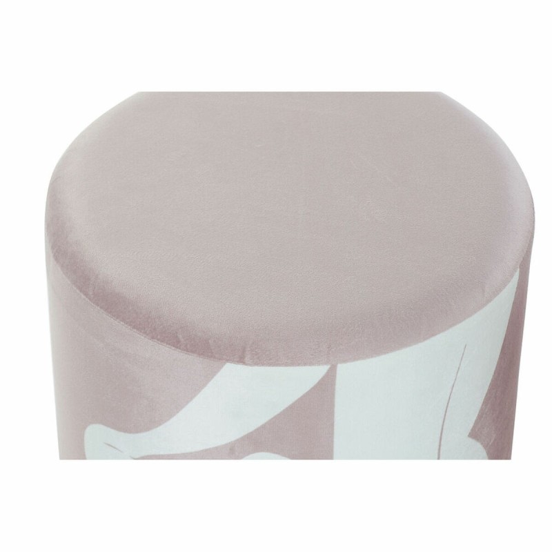 Repose-pied DKD Home Decor Scandi Doré Blanc Rose clair 30 x 30 x 38 cm (2 Unités)