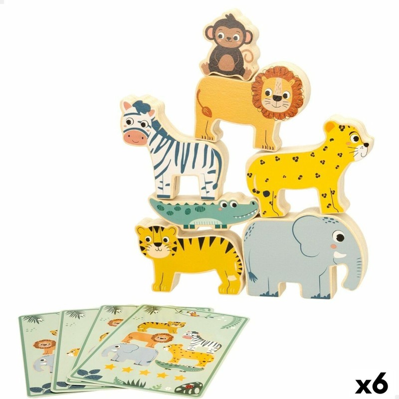 Jeu de construction + figurines Woomax animaux 16 Pièces 7 x 7 x 1