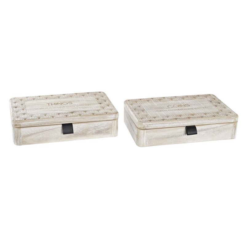 Boîte Décorative DKD Home Decor Naturel Bois MDF 28 x 18 x 6