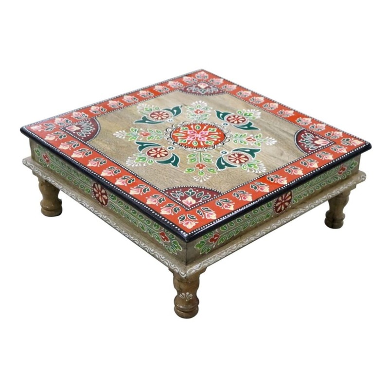 Table d'appoint DKD Home Decor Multicouleur Bois Bois de manguier Bois MDF 40 x 40 x 15 cm 41 x 40