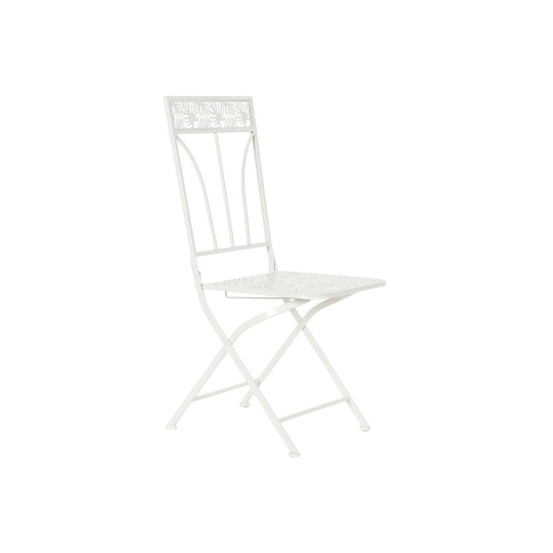 Chaise de jardin DKD Home Decor Blanc Métal 40 x 48 x 93 cm