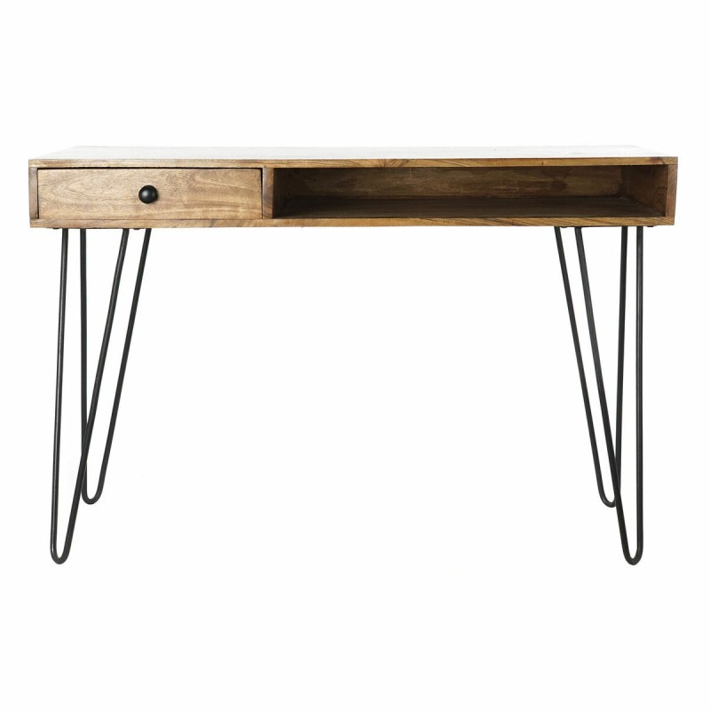 Bureau DKD Home Decor 115 x 55 x 76 cm Naturel Noir Métal