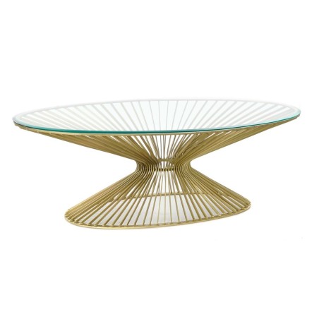 Table d'appoint DKD Home Decor Doré Verre Acier 138 x 66 x 46 cm