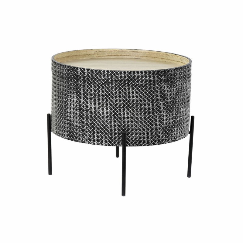 Console DKD Home Decor Noir Argenté Métal Bois MDF 45 x 45 x 39 cm