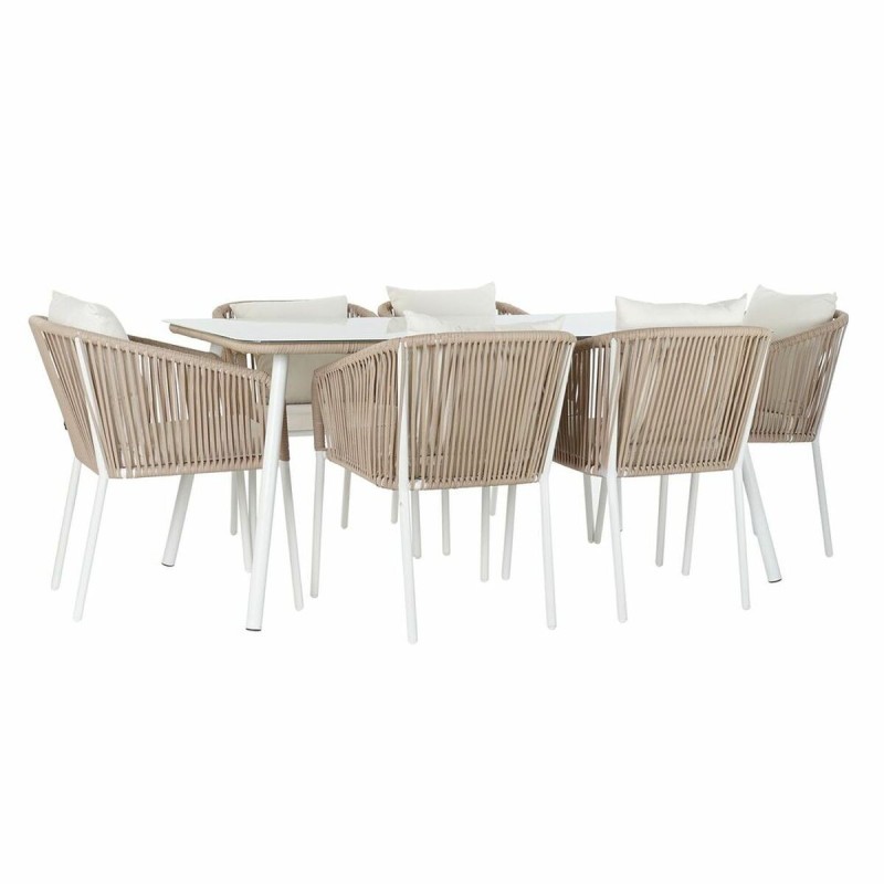 Ensemble Table + Chaises DKD Home Decor Beige 78 cm 163 x 95 x 6 cm