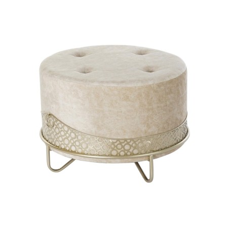 Repose-pied DKD Home Decor Beige Doré Métal Polyester (63 x 63 x 42 cm)