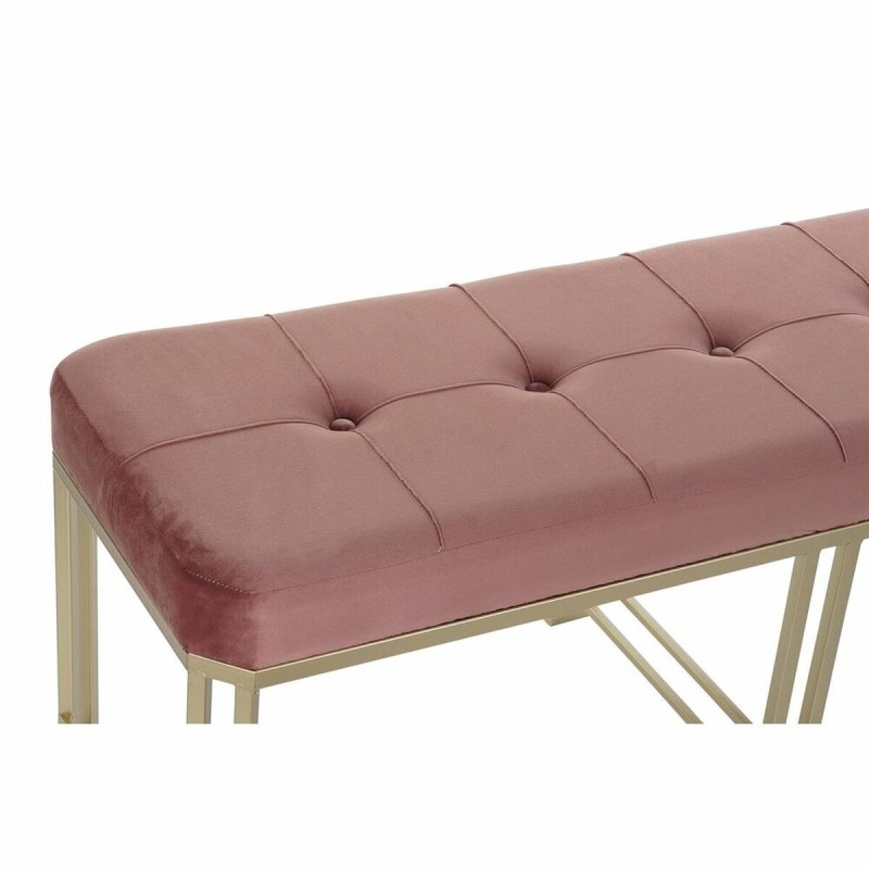 Banquette DKD Home Decor   Rose Métal Velours (120 x 40 x 46 cm)