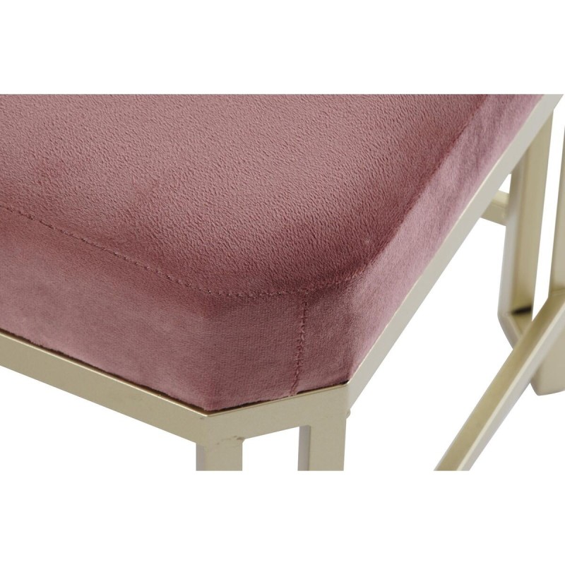 Banquette DKD Home Decor   Rose Métal Velours (120 x 40 x 46 cm)