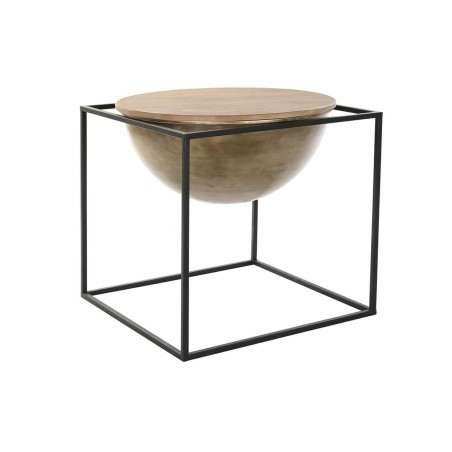 Table d'appoint DKD Home Decor Marron Noir Bois Métal 64 x 64 x 62