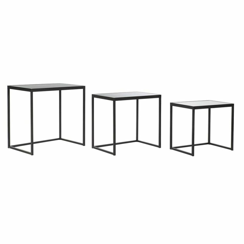 Set de 3 Tables Gigognes DKD Home Decor Noir 58 x 36