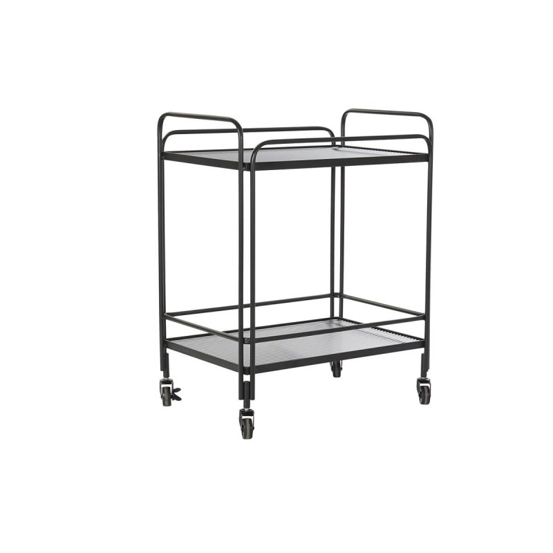 Chariot de service DKD Home Decor Noir Métal Verre 60