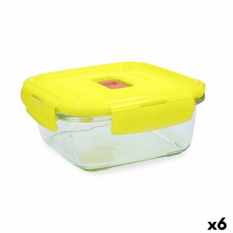 Boîte à lunch hermétique Luminarc Pure Box Holy Jaune verre Carré 1