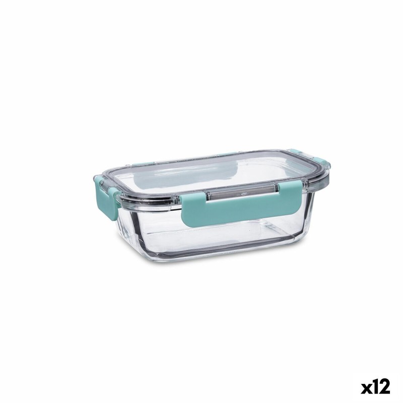 Boîte à lunch hermétique Quid Purity Rectangulaire 630 ml Transparent verre (12 Unités)