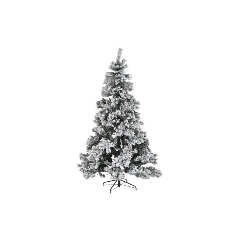 Sapin de Noël DKD Home Decor Blanc Vert Métal Polyéthylène Enneigé 130 x 130 x 218 cm