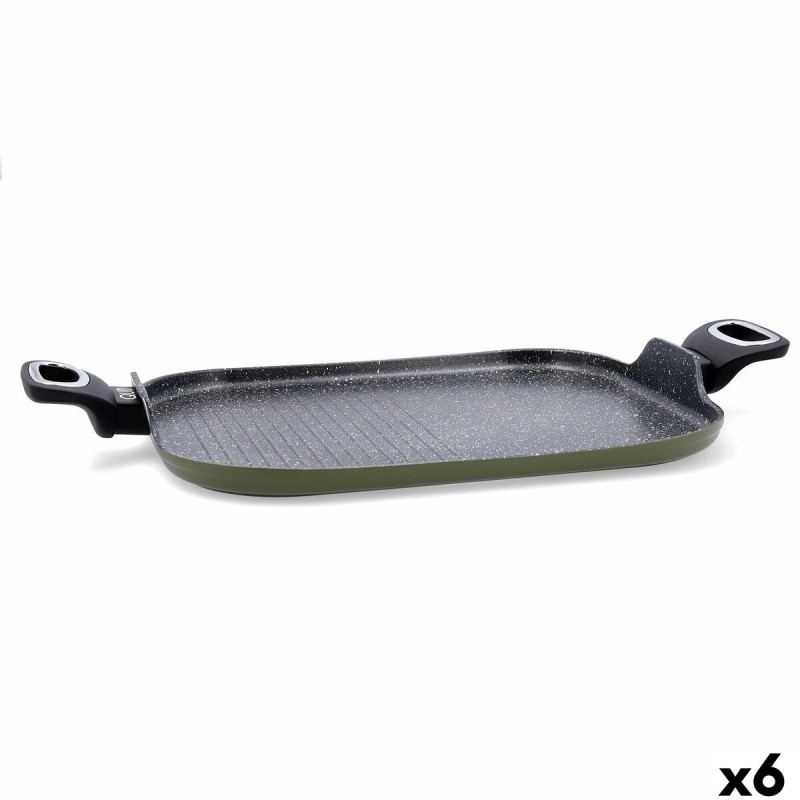 Plancha grill Quid Naturalia Noir Métal 39 x 28 cm (6 Unités)