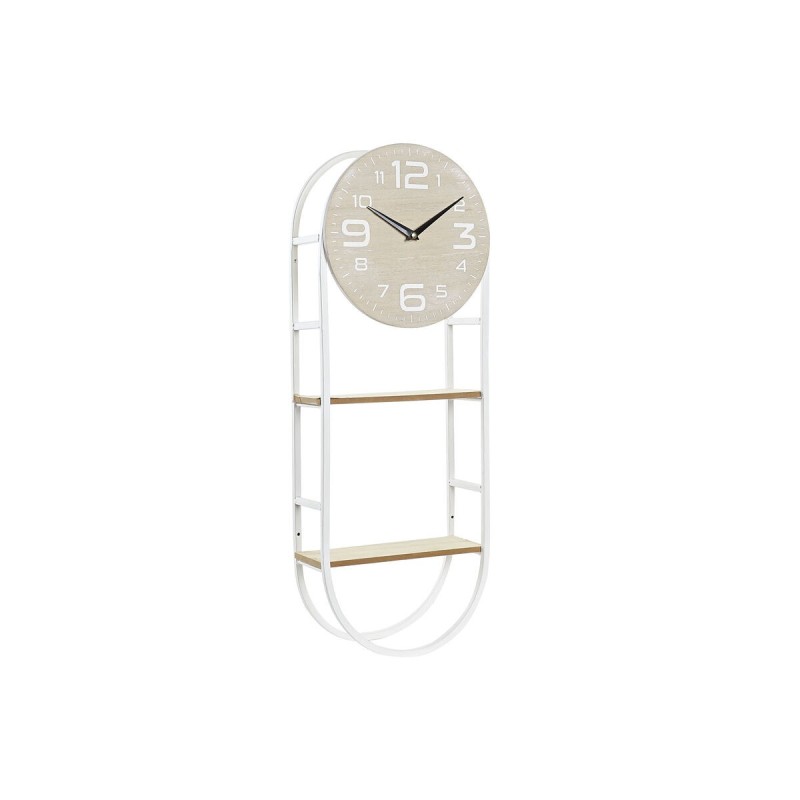 Horloge Murale DKD Home Decor Naturel Métal MDF Blanc (25