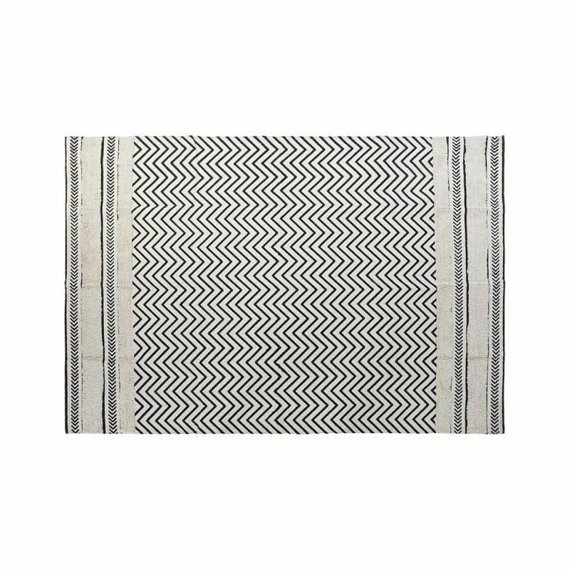 Tapis DKD Home Decor Noir Zigzag Blanc (120 x 180 x 0