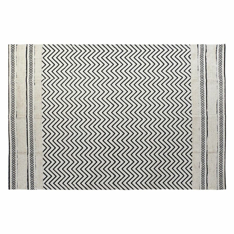 Tapis DKD Home Decor Noir Zigzag Blanc (160 x 226 x 0