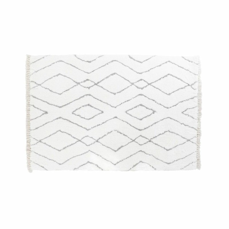 Tapis DKD Home Decor Blanc Gris Losanges Scandi Ø 9