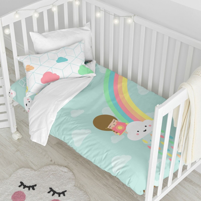 Parure de couette HappyFriday Happynois Rainbow Multicouleur Lit de bébé 2 Pièces