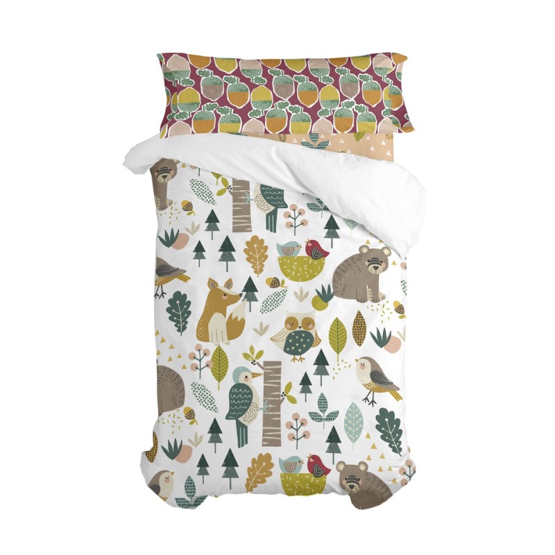 Drap housse HappyFriday Moshi Moshi Harvestwood Multicouleur 90 x 200 x 32 cm