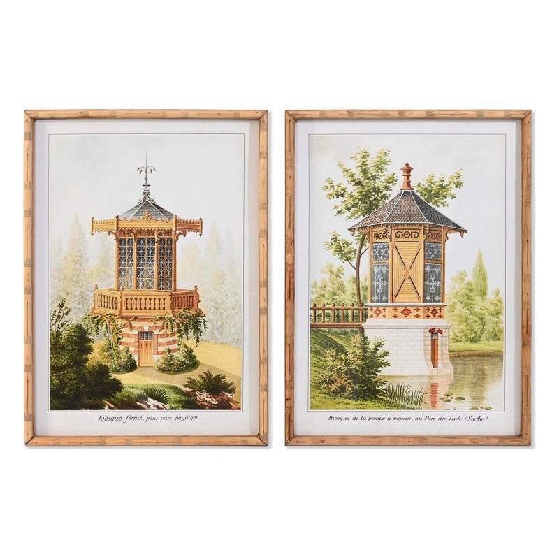 Cadre DKD Home Decor Sapin Verre Oriental 50 x 3 x 70 cm 50 x 70 x 2