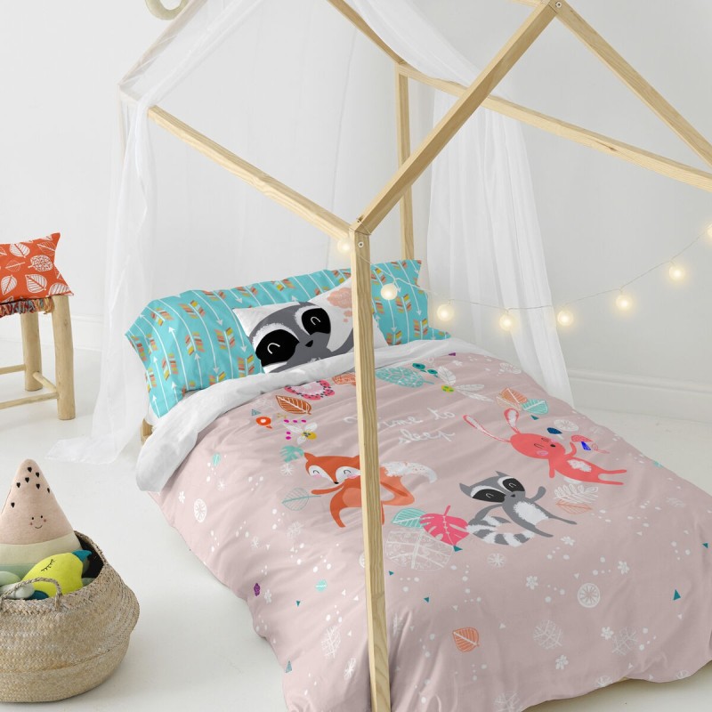 Parure de couette HappyFriday Moshi Moshi Fantasy Multicouleur Lit 1 persone 2 Pièces