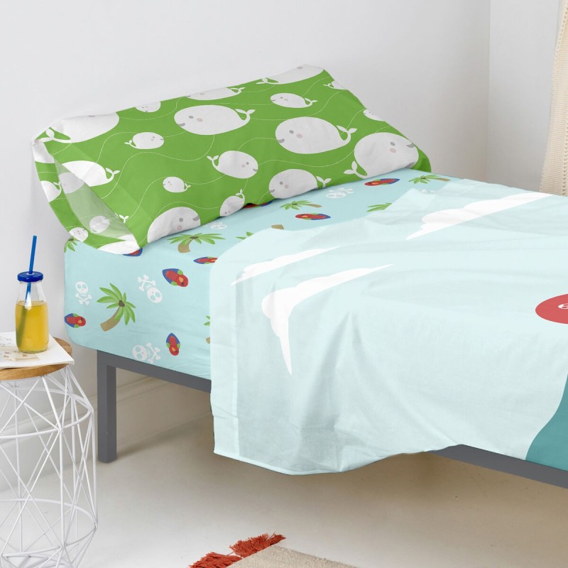 Drap housse HappyFriday HAPPYNOIS Multicouleur 105 x 200 x 32 cm