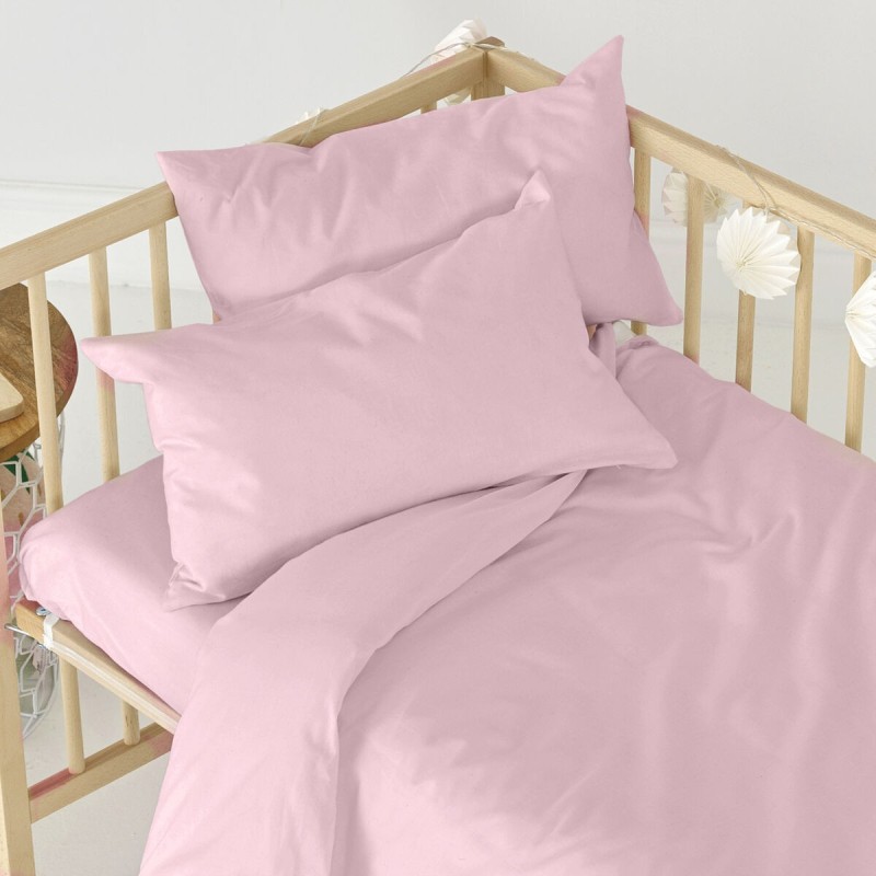 Drap housse HappyFriday BASIC KIDS Rose clair 70 x 140 x 14 cm