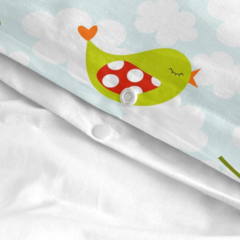 Parure de couette HappyFriday Mr Fox Little birds Multicouleur Lit 1 persone 2 Pièces