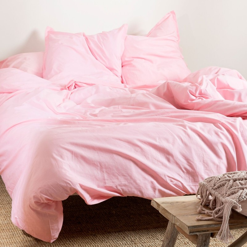 Housse de Couette HappyFriday Basic Rose clair 140 x 200 cm