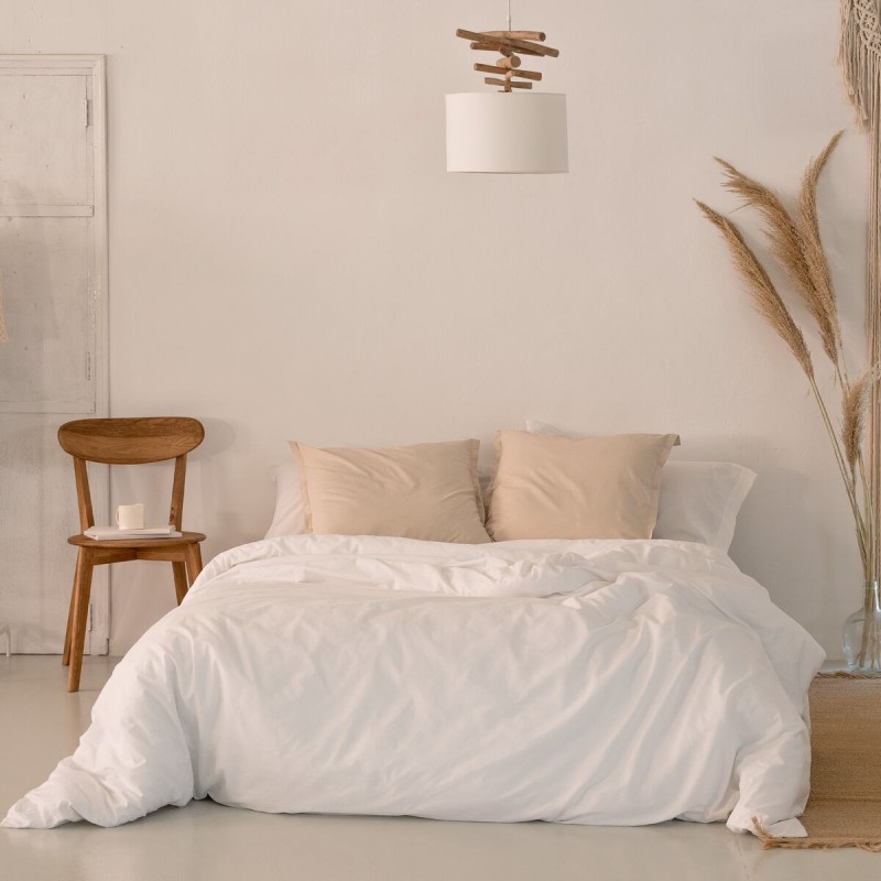 Housse de Couette HappyFriday Basic Blanc 155 x 220 cm